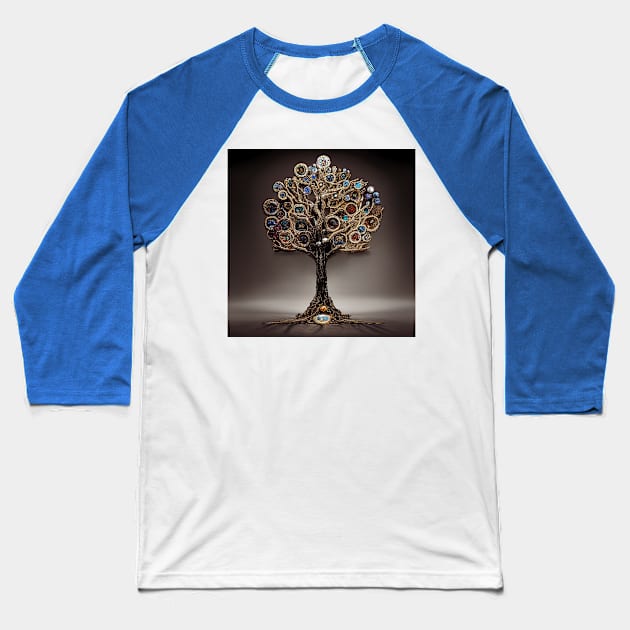 Yggdrasil World Tree of Life Baseball T-Shirt by Grassroots Green